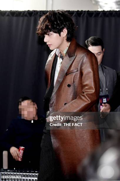 Kim Tae-Hyung of BTS attends 2019 SBS Gayo Daejeon Photocall at Gocheok Sky Dome on December 25, 2019 in Seoul, South Korea.