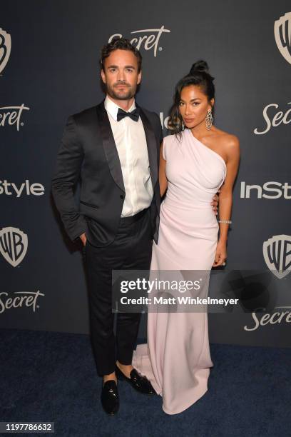 Thom Evans and Nicole Scherzinger attend The 2020 InStyle And Warner Bros. 77th Annual Golden Globe Awards Post-Party at The Beverly Hilton Hotel on...