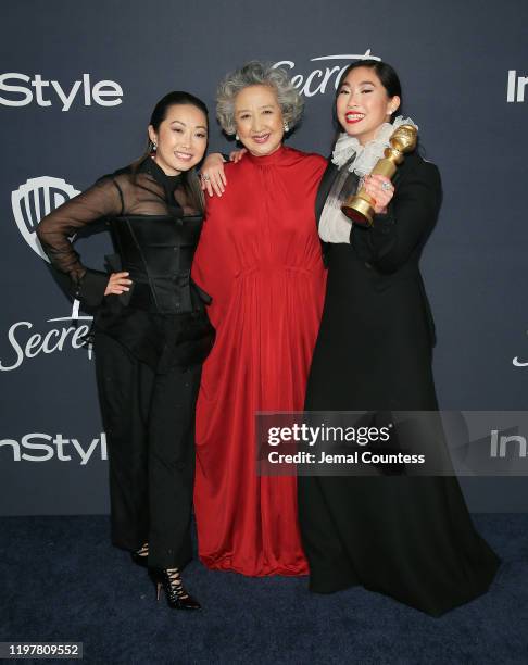 Director Lulu Wang, Zhao Shuzhen and Awkwafina attend the 21st Annual Warner Bros. And InStyle Golden Globe After Party at The Beverly Hilton Hotel...