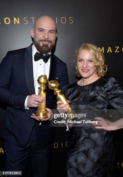 Chris Butler and Arianne Sutner attend the Amazon Studios Golden Globes after party at The Beverly Hilton Hotel on January 05, 2020 in Beverly Hills,...