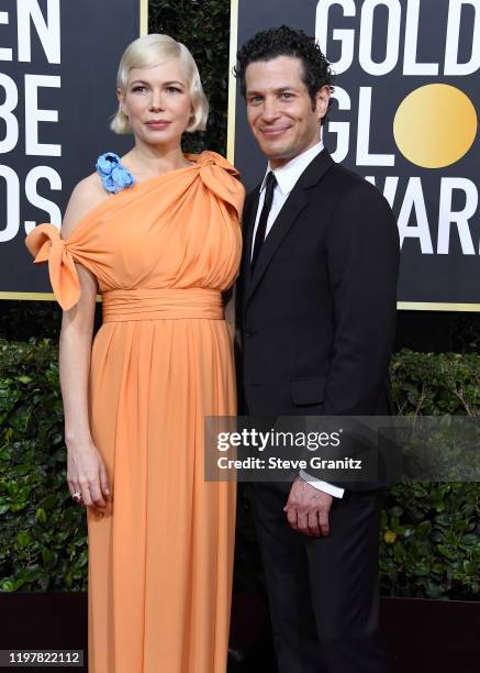 Michelle Williams and Thomas Kail arrives at the 77th Annual Golden Globe Awards attends the 77th Annual Golden Globe Awards at The Beverly Hilton...