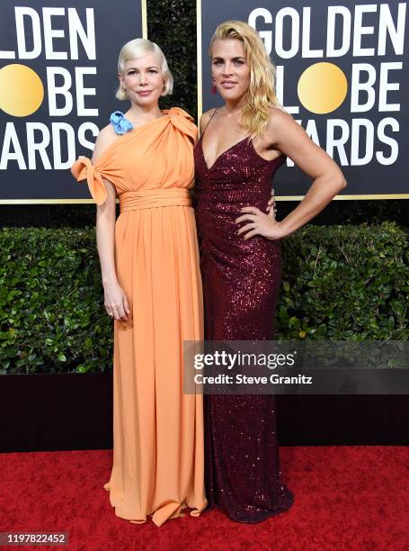 Michelle Williams and Busy Philipps arrives at the 77th Annual Golden Globe Awards attends the 77th Annual Golden Globe Awards at The Beverly Hilton...