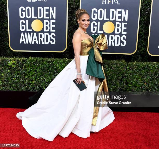 Jennifer Lopez arrives at the 77th Annual Golden Globe Awards attends the 77th Annual Golden Globe Awards at The Beverly Hilton Hotel on January 05,...