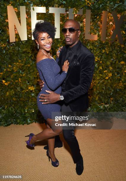 Shahidah Omar and J.B. Smooth attend the Netflix 2020 Golden Globes After Party on January 05, 2020 in Los Angeles, California.