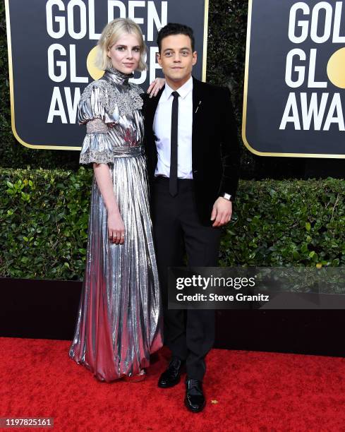 Rami Malek and Lucy Boynton arrives at the 77th Annual Golden Globe Awards attends the 77th Annual Golden Globe Awards at The Beverly Hilton Hotel on...