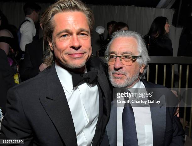 Brad Pitt and Robert De Niro attend the Netflix 2020 Golden Globes After Party on January 05, 2020 in Los Angeles, California.
