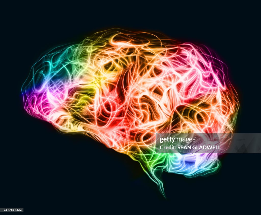 Multi-coloured brain waves