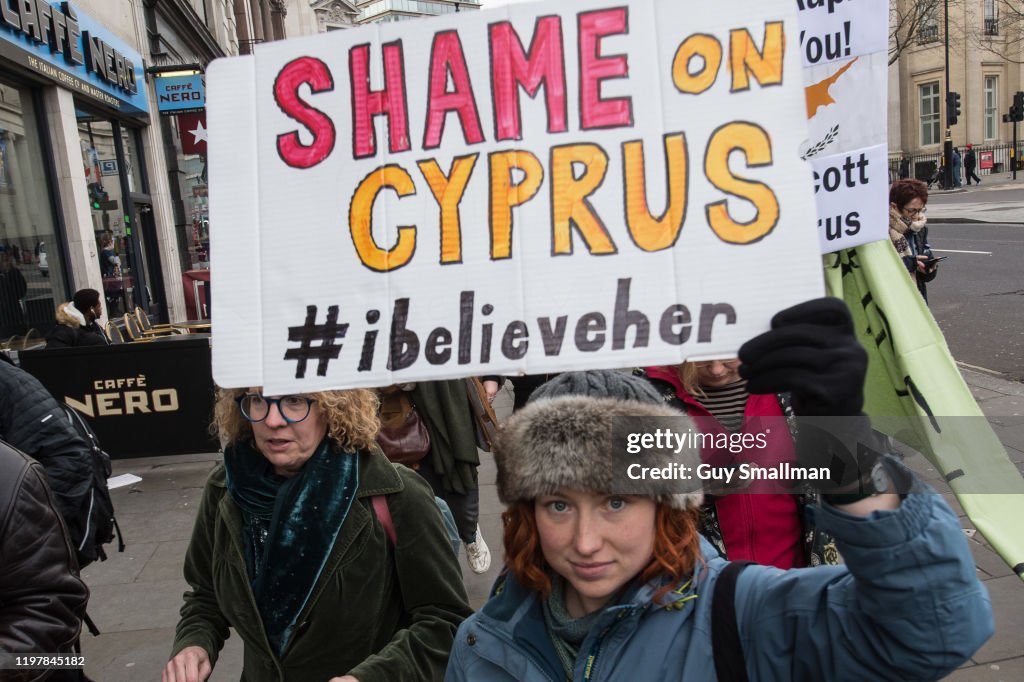Protest At Cypriot Embassy In London Over British Woman's Trial