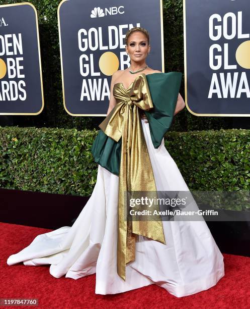 Jennifer Lopez attends the 77th Annual Golden Globe Awards at The Beverly Hilton Hotel on January 05, 2020 in Beverly Hills, California.