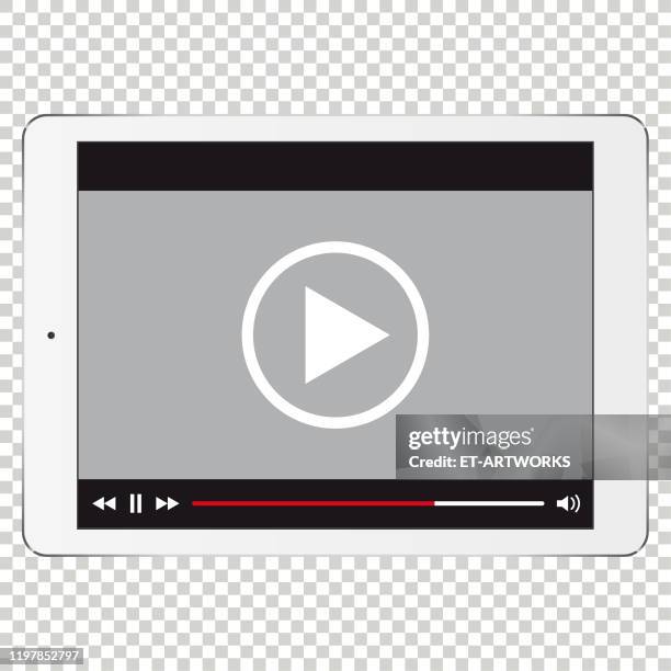 ilustrações de stock, clip art, desenhos animados e ícones de vector digital tablet template for video - clip
