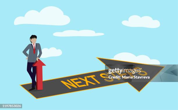 next steps concept - stepping forward stock illustrations