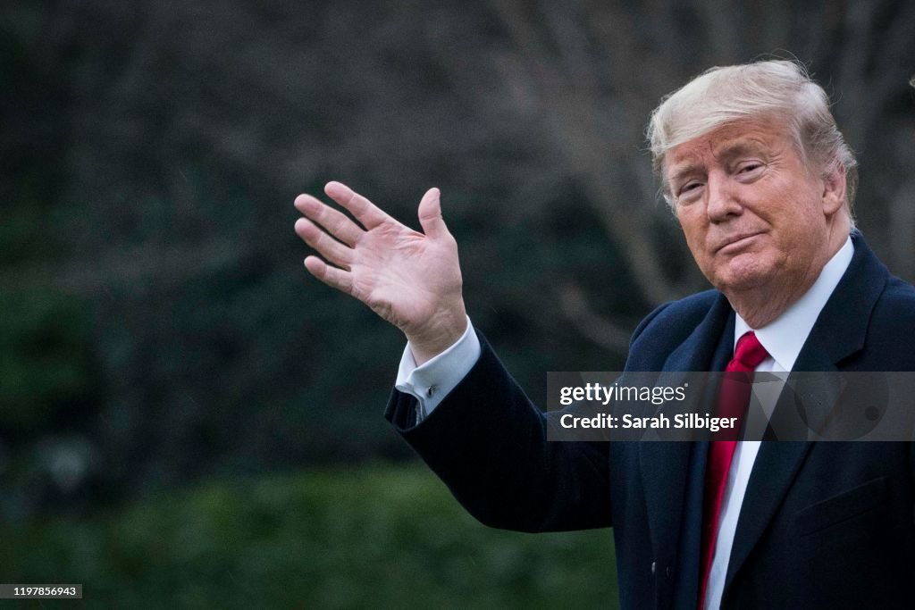 President Trump And First Lady Melania Depart White House For Florida