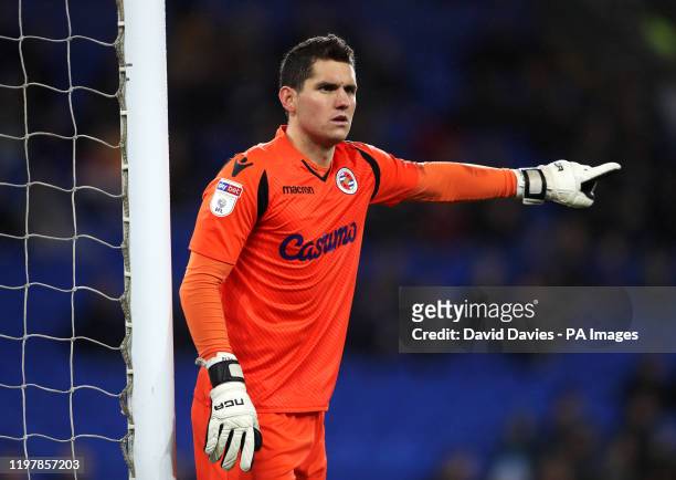 Reading's Rafael Cabral Barbosa during the Sky Bet Championship match at Cardiff City Stadium.