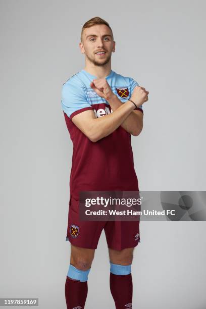 Jarrod Bowen poses as new West Ham United signing at The London Stadium on January 31, 2020 in London, England.