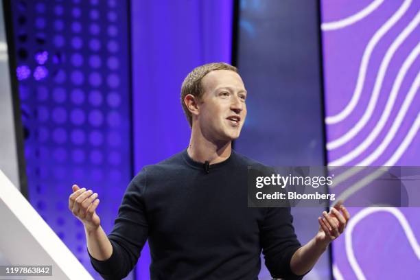 Mark Zuckerberg, chief executive officer and founder of Facebook Inc., speaks during the Silicon Slopes Tech Summit in Salt Lake City, Utah, U.S., on...