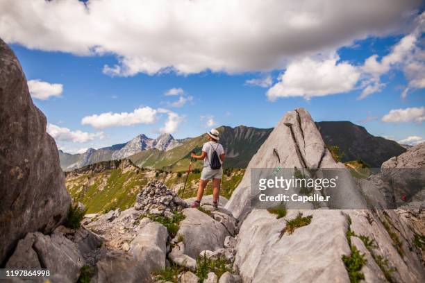 alpes - randonnée sur les sommets - annecy bildbanksfoton och bilder