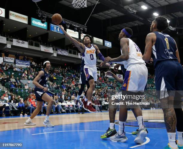 Jalen Lecque of the Northern Arizona Suns drives to the basket during the second quarter against the Texas Legends on January 31, 2020 at Comerica...