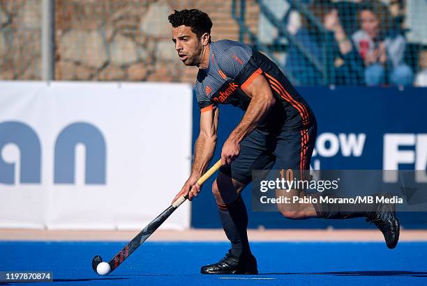 Valentin Verga of Netherlands in action during the FIH Pro League match between Spain and Netherlands at Estadio Betero on January 31, 2020 in...