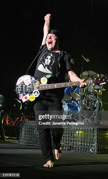 Robby Takac of the Goo Goo Dolls performs at the Nikon at Jones Beach Theater on July 24, 2011 in Wantagh, New York.