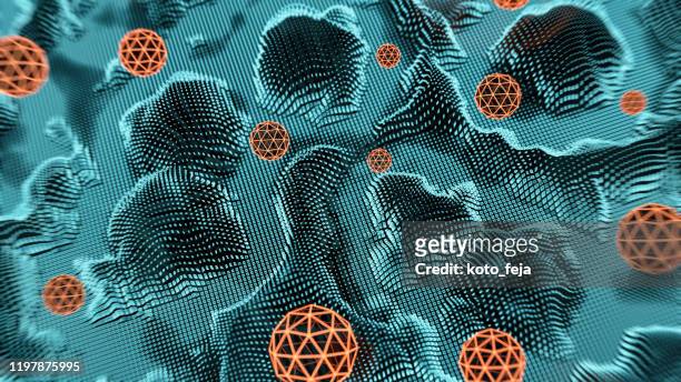 abstracte virus pathogeen - nanotechnology stockfoto's en -beelden