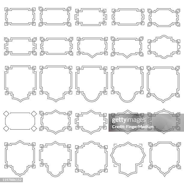 decorative frames and borders - filigree vector stock illustrations