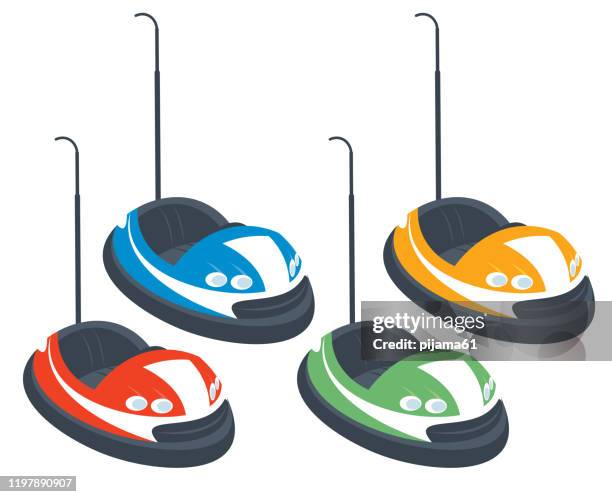 bumper-autos - autoscooter stock-grafiken, -clipart, -cartoons und -symbole