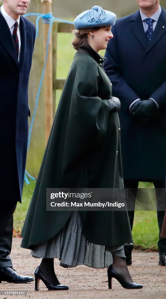 Members of the Royal Family Attend Sunday Church Service At Sandringham