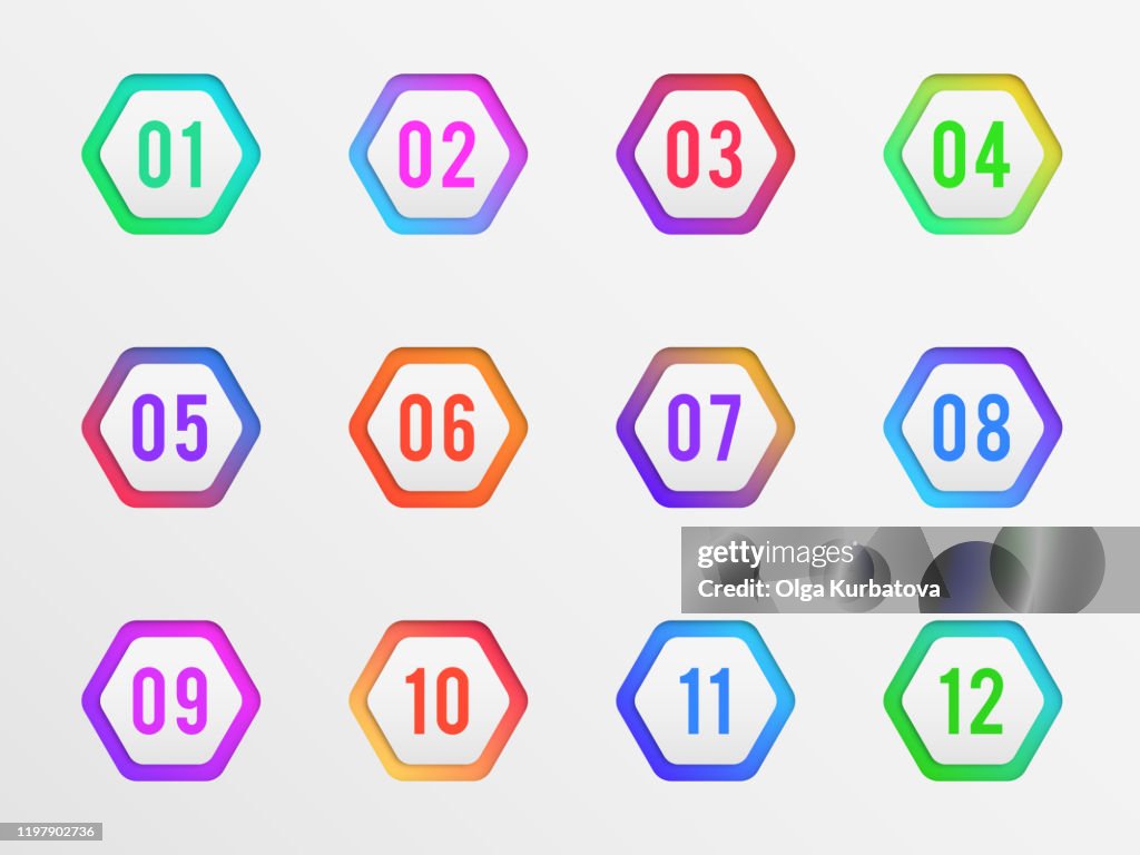 Bullet Point Label Bullet Points Colorful Label Number Pointing Bullets Modern Pointers ...