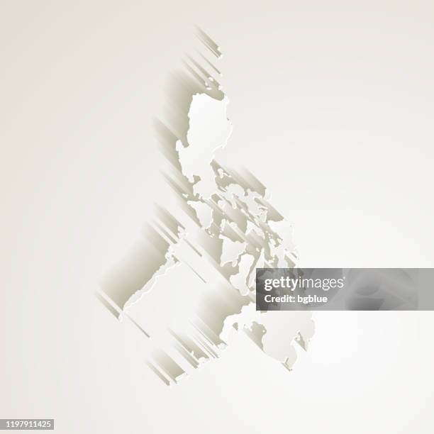 philippines map with paper cut effect on blank background - manila philippines stock illustrations