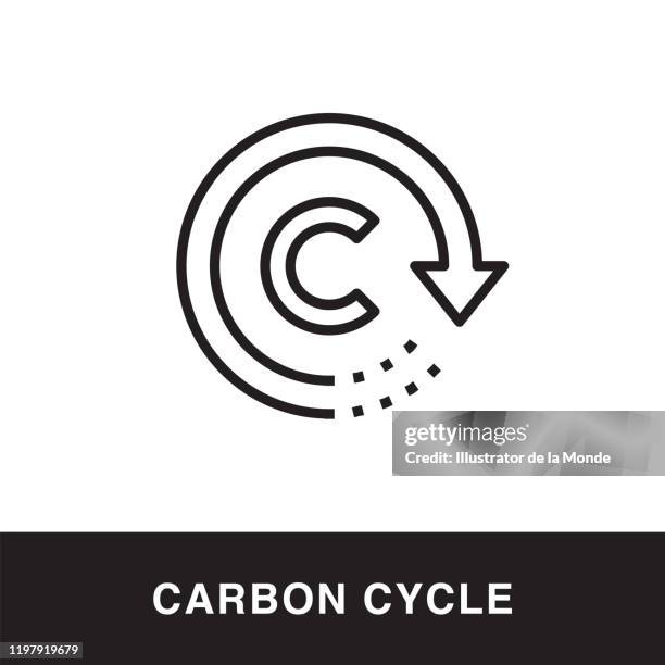 carbon cycle outline icon design - carbon cycle stock illustrations