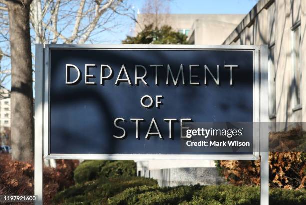 The U.S. Department of State is seenon January 6, 2020 in Washington, DC. Tensions are high in the middle-east after a U.S. Air strike in Iraq killed...