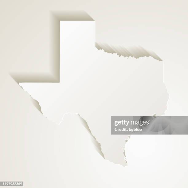 texas map with paper cut effect on blank background - gold border stock illustrations