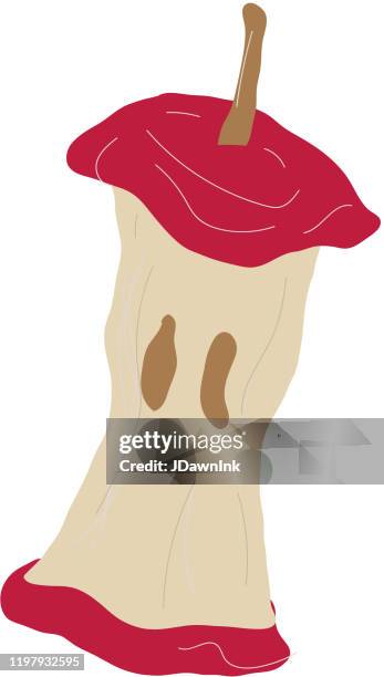 apple core food scrap compostable product icon - core icon stock illustrations