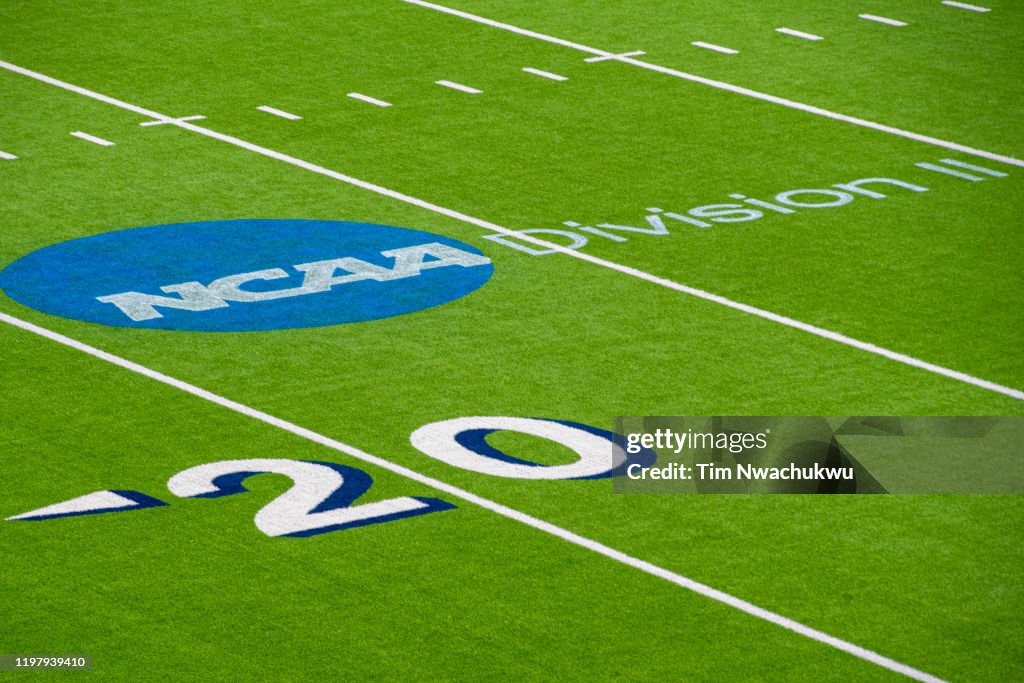 The NCAA Division II logo is seen during the Division II Men's... News