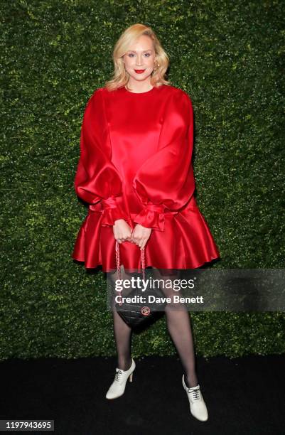 Gwendoline Christie arrives at the Charles Finch & CHANEL Pre-BAFTA Party at 5 Hertford Street on February 1, 2020 in London, England.