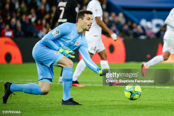 Matis CARVALHO of Montpellier during the French Ligue 1 Soccer match between Paris Saint-Germain and Montpellier HSC at Parc des Princes on February...