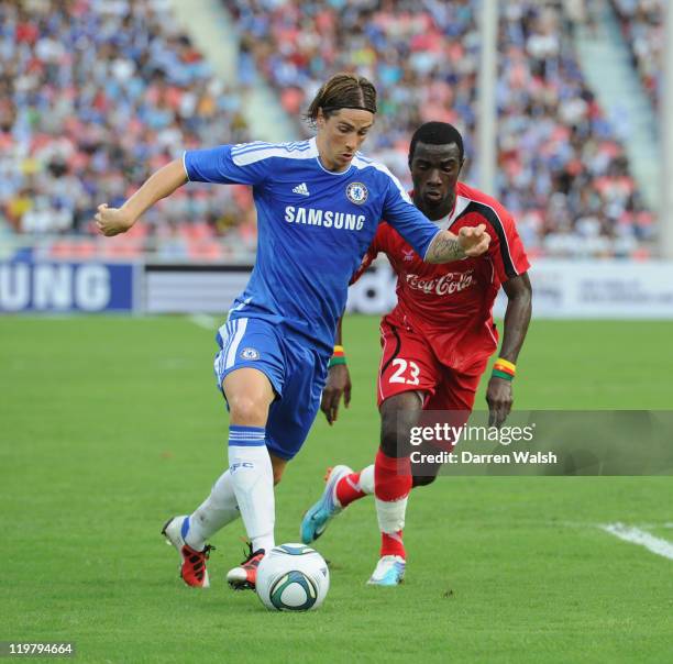 Fernando Torres of Chelsea during the pre-season friendly match between the Thailand All Stars and Chelsea at Rajamangala Stadium on July 24, 2011 in...