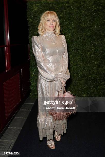 Courtney Love arrives at the Charles Finch & CHANEL Pre-BAFTA Party at 5 Hertford Street on February 1, 2020 in London, England.