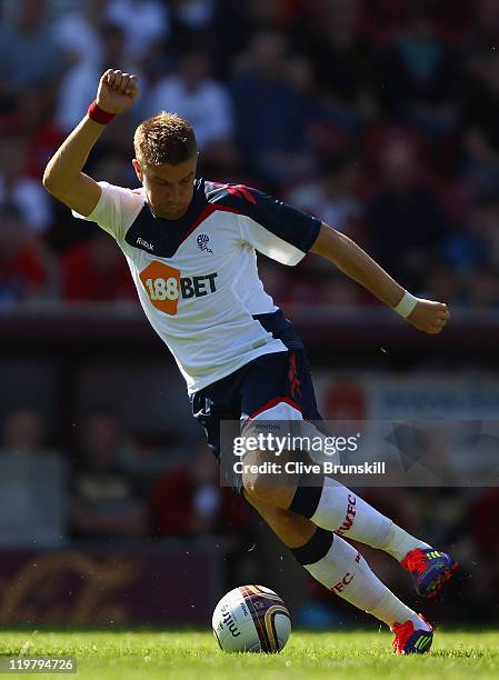 Ivan Klasnic of Bolton Wanderers in action during the pre season friendly match between Bradford City and Bolton Wanderers at Coral Windows Stadium,...