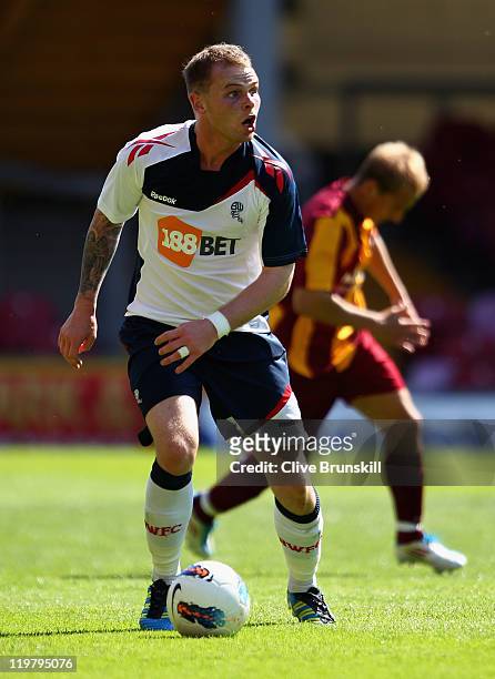 Mark Connolly of Bolton Wanderers in action during the pre season friendly match between Bradford City and Bolton Wanderers at Coral Windows Stadium,...
