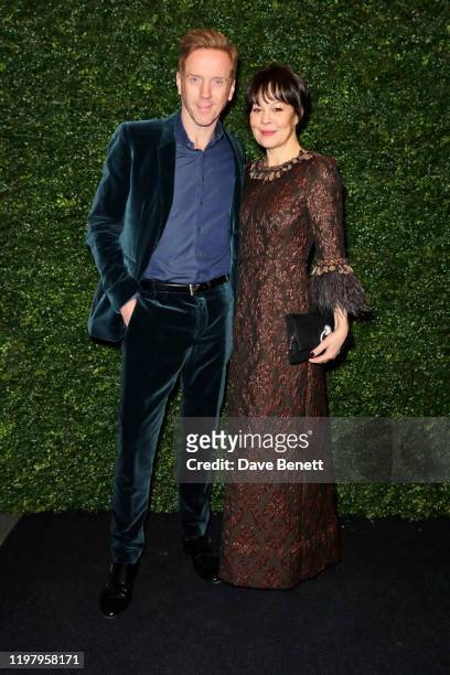 Damian Lewis and Helen McCrory arrive at the Charles Finch & CHANEL Pre-BAFTA Party at 5 Hertford Street on February 1, 2020 in London, England.