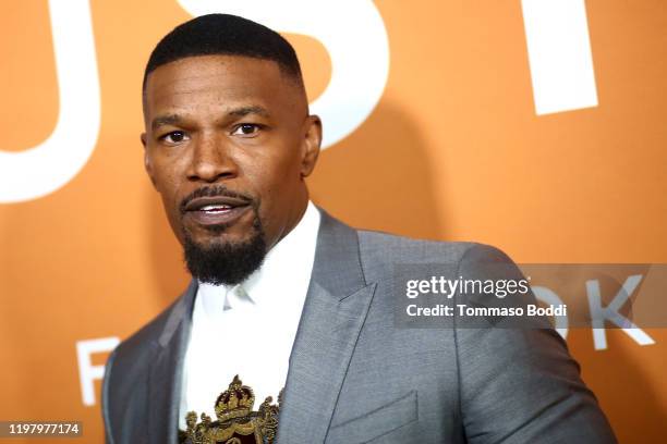 Jamie Foxx attends the LA Community Screening of Warner Bros Pictures' "Just Mercy" at Cinemark Baldwin Hills on January 06, 2020 in Los Angeles,...