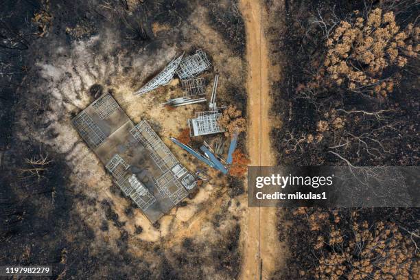 bush fire destruction - blue mountains fire stock pictures, royalty-free photos & images