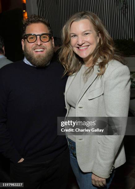 Jonah Hill and Krista Smith attend the The Black Godfather AMPAS Screening, Q&A + Reception at San Vicente Bungalows on January 06, 2020 in West...