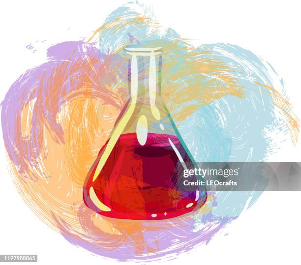 conical flask drawing - conical flask stock illustrations