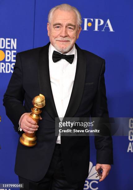 Brian Cox poses in the press room at the 77th Annual Golden Globe Awards at The Beverly Hilton Hotel on January 05, 2020 in Beverly Hills, California.