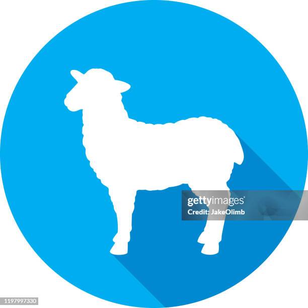 stockillustraties, clipart, cartoons en iconen met schapen pictogram silhouet - lammetjes