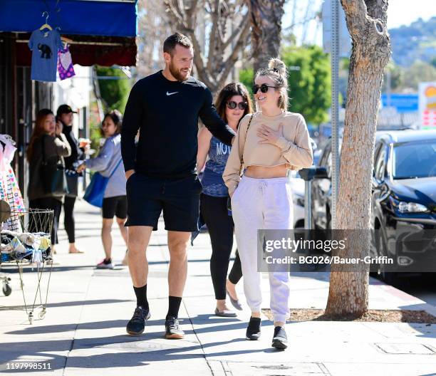 Brooks Laich and Julianne Hough are seen on February 01, 2020 in Los Angeles, California.