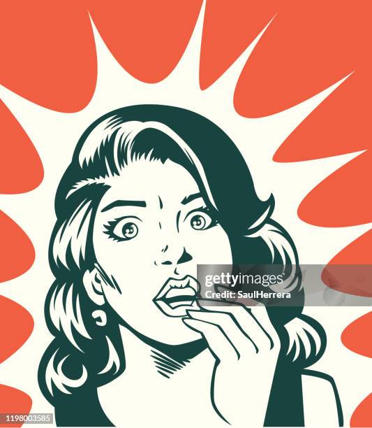 stockillustraties, clipart, cartoons en iconen met verbaasde vrouw - illustrator