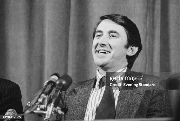British Liberal Democrat politician David Steel at a conference, UK, 23rd March 1977.